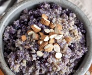 Blueberry Breakfast Quinoa with Almonds & Maple Syrup